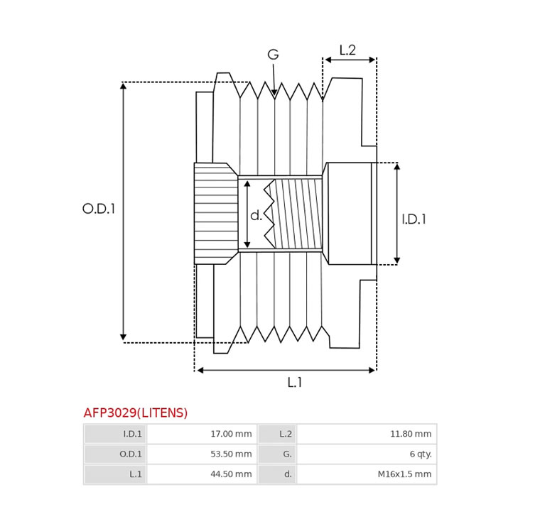 Alternator Freewheel Clutch AS-PL AFP3029 image 3