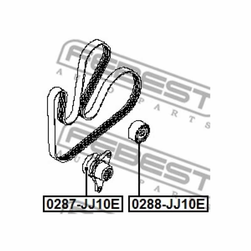 V-ribbed Belt Tensioner Pulley FEBEST 0287-JJ10E
