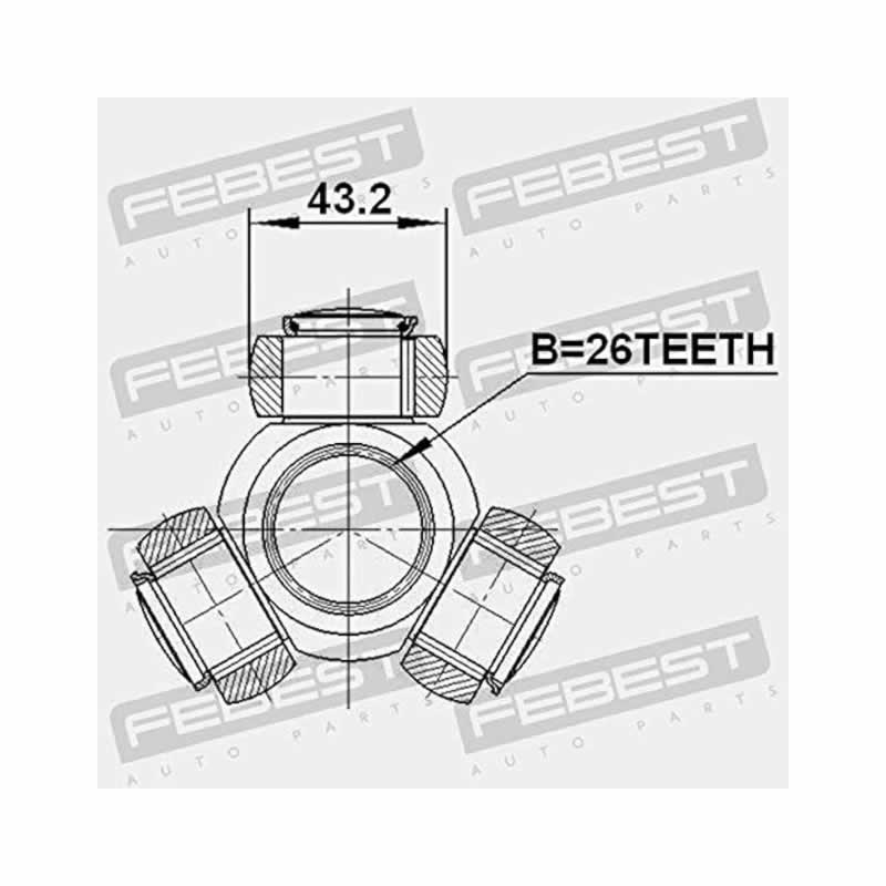 Tripod Joint FEBEST 2716-S80T