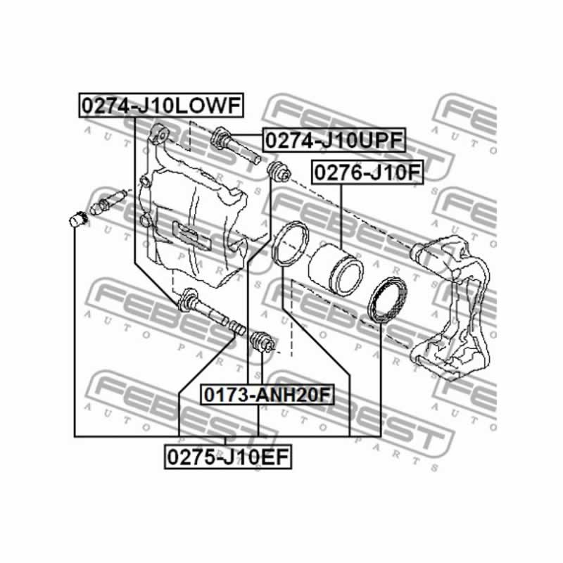 Brake Caliper Guide Bolt FEBEST 0274-J10UPF