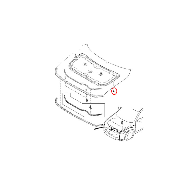 MAZDA Bonnet Insulation Clips TD1156694