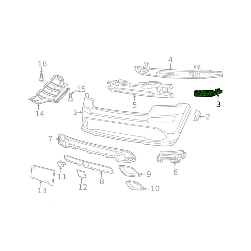 JEEP GRAND CHEROKEE IV (WK2) 2014 - 2017 Bumper Bracket  68223469AA