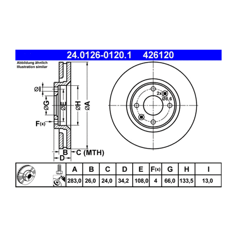 CITROËN , PEUGEOT Front Brake Disc ALTE 1606401480