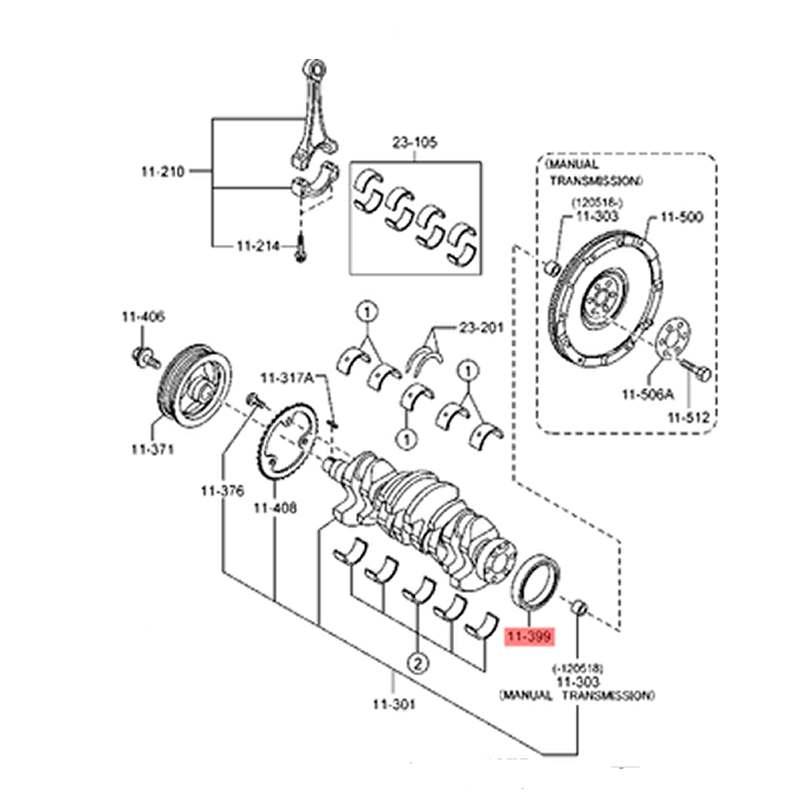 Crankshaft Seal MAZDA GENUINE  S55011312B