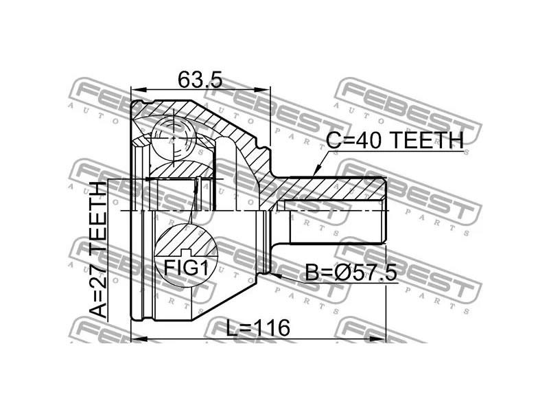 VOLVO Outer CV Joint, FEBEST 2910FLIIF