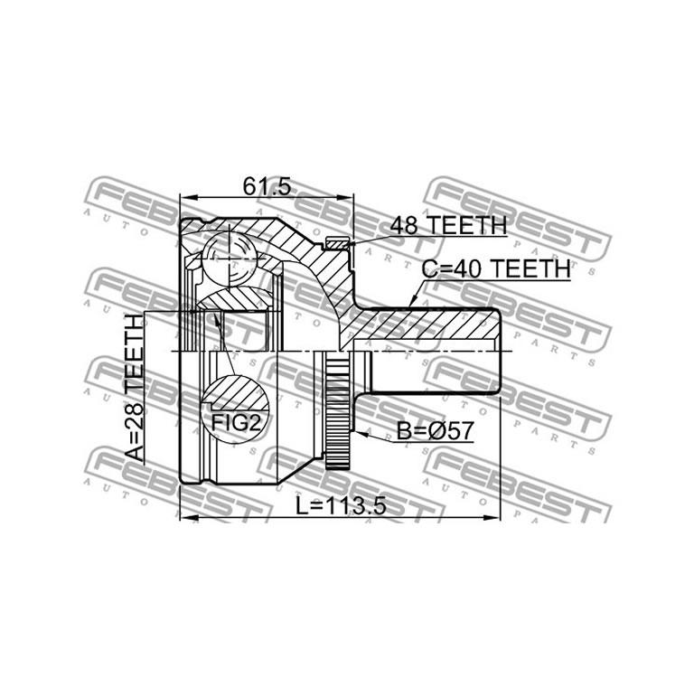 XC90 OUTER CV Joint Kit, FEBEST